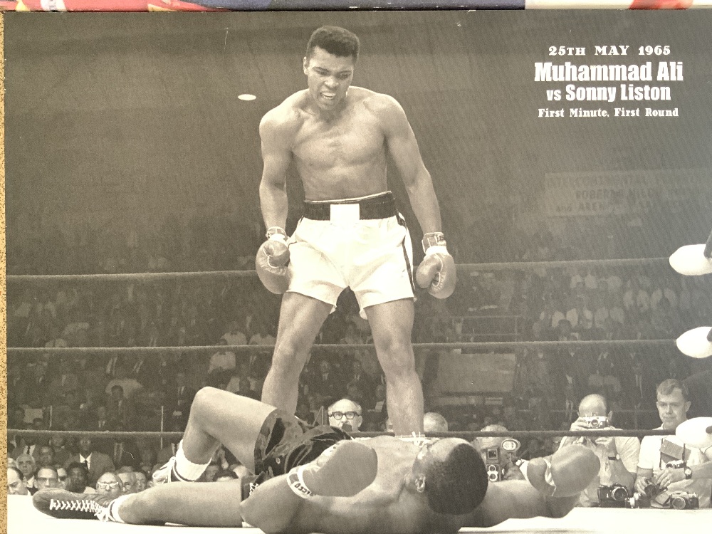 TWO BOXING PRINTS ON CANVAS INCLUDES SIGNED RIDDICK BOWE ALSO ALI V LISTON 80 X 61CM - Image 4 of 6