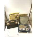 TWO VINTAGE BUSH PORTABLE RADIOS, GEC PORTABLE RADIO, AND PTE RADIO.