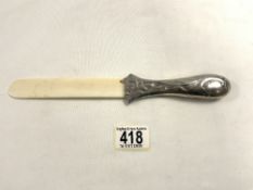 HALLMARKED SILVER AND FAUX IVORY PAGE TUNER REG 37071