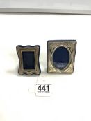 TWO HALLMARKED SILVER MINIATURE PHOTO FRAMES LARGEST 8CM