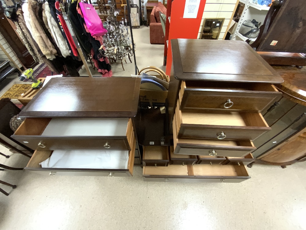 TWO STAG FURNITURE BEDROOM CHEST OF DRAWERS, 82X46X110 CMS, AND SMALL STAG 4 DRAWER CHEST. - Image 2 of 3