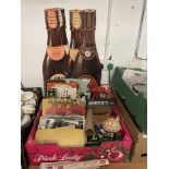 A QUANTITY OF WATNEYS RELATED BREWIANA ITEMS, BOTTLE CARD DISPLAYS AND OTHER.