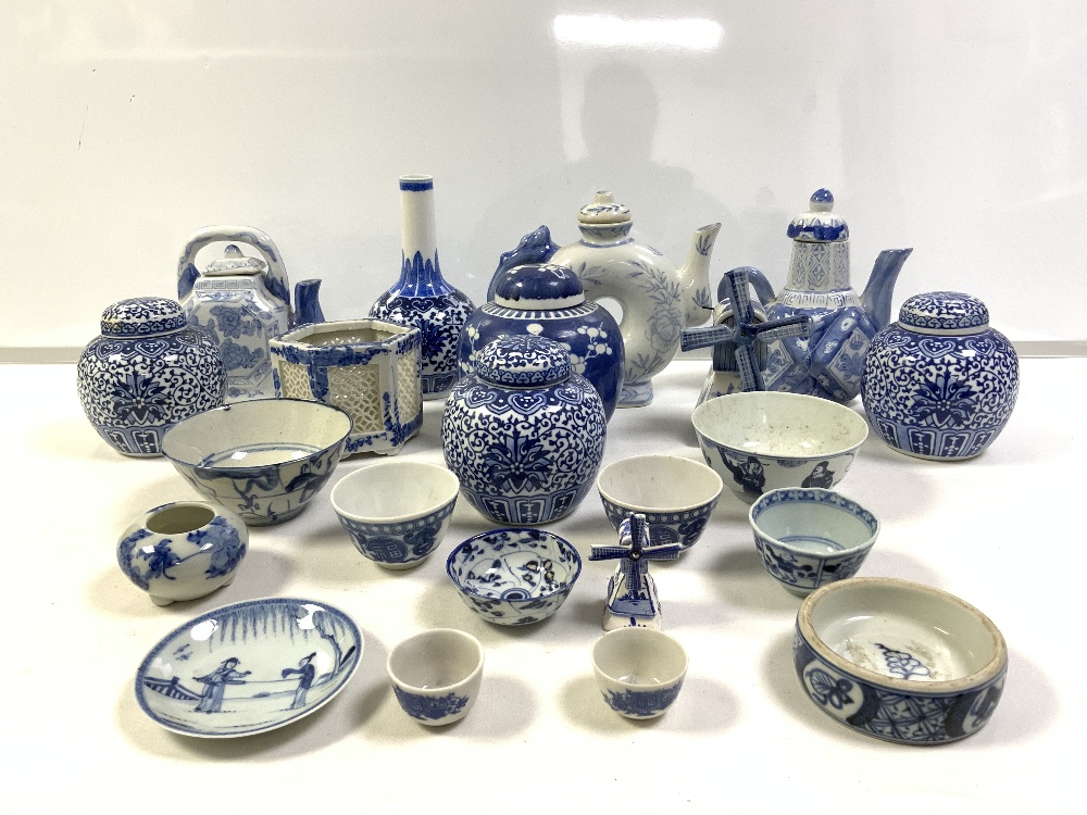 QUANTITY OF CHINESE AND JAPANESE BLUE AND WHITE PORCELAIN. - Image 2 of 4