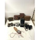 VINTAGE VOIGHTLANDER BESSA CAMERA IN LEATHER CASE, AGFA CAMERA IN CASE, HANIMEX SEKONI LIGHT