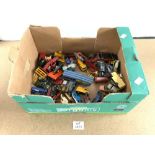 A QUANTITY OF TOY VEHICLES, DINKY, LESNEY MATCHBOX, [ PLAY WORN ].