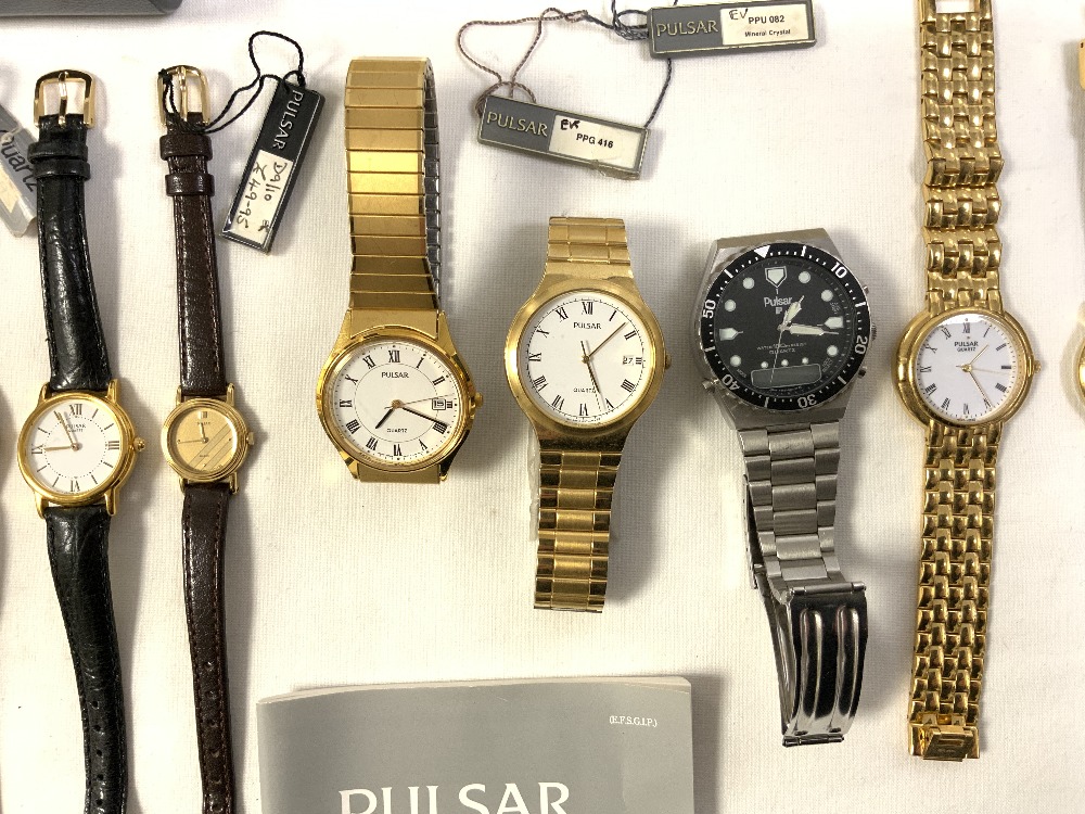 PULSAR LADIES AND GENTS WRIST WATCHES VARIOUS, SOME NEW OLD STOCK. - Image 3 of 6