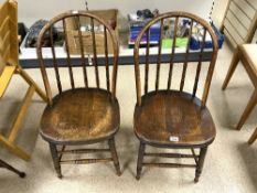 PAIR OF OAK BENTWOOD SPINDLE BACK CHAIRS.