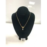 375 GOLD NECKLACE WITH PEARL AND DIAMOND