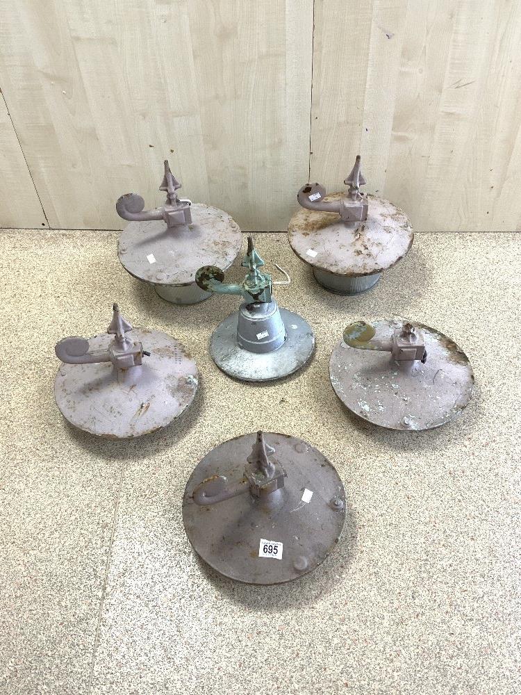 SIX VICTORIAN IRON STREET LAMP POST TOPS FROM BRIGHTON AND HOVE