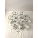 SET OF SIX BABYCHAM GLASSES.