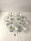 SET OF SIX BABYCHAM GLASSES.