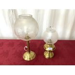 2 BRASS LAMPS - CONVERTED TO ELECTRIC