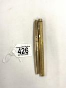 GOLD PLATED SHEAFFER PEN WITH A 14K NIB,GOLD PLATED PARKER PEN