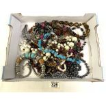 QUANTITY OF COSTUME BEAD NECKLACES AND MORE.