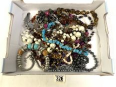 QUANTITY OF COSTUME BEAD NECKLACES AND MORE.