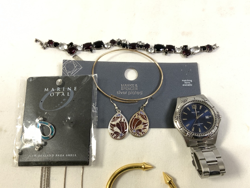 925 SILVER NECKLACES AND PENDANTS, MONET BRACELET, GENTS ACCURIST WRISTWATCH, AND OTHER JEWELLERY. - Image 6 of 6
