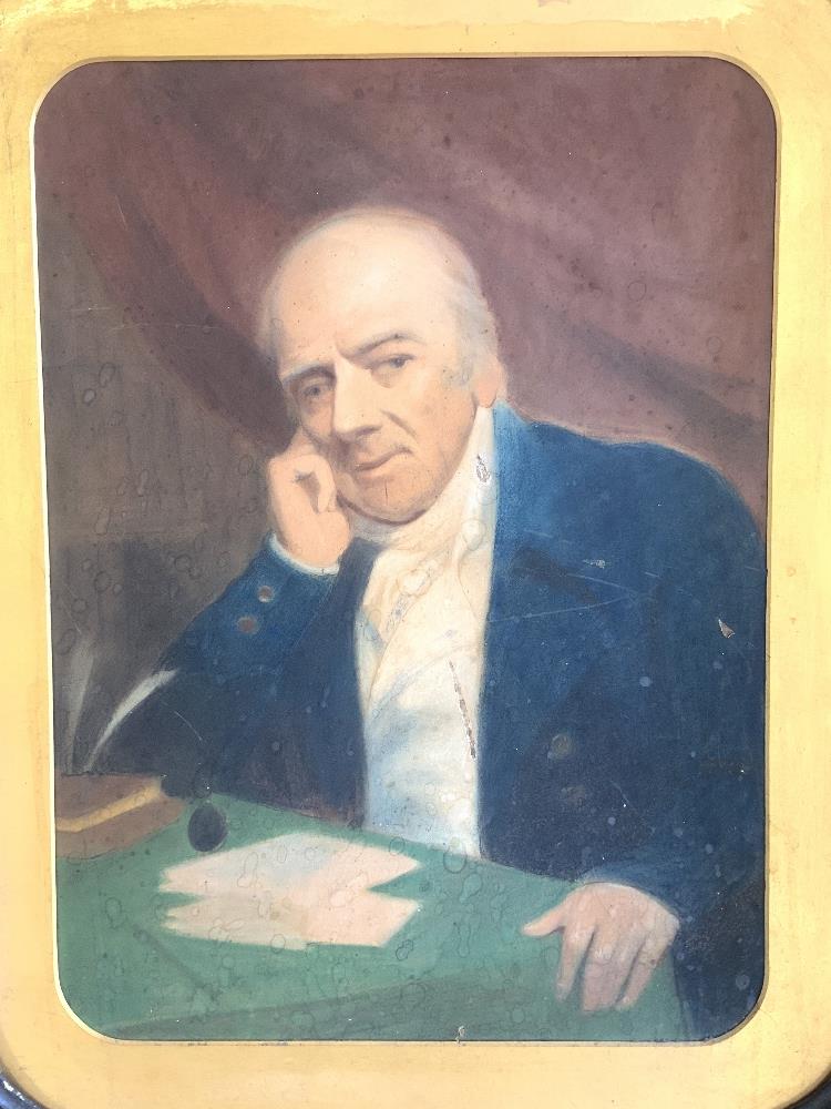 EARLY 19TH CENTURY WATERCOLOUR DRAWING HEAD-SHOULDER PORTRAIT OF AN ELDERLY GENTLEMAN 50 X 38CM - Image 2 of 4