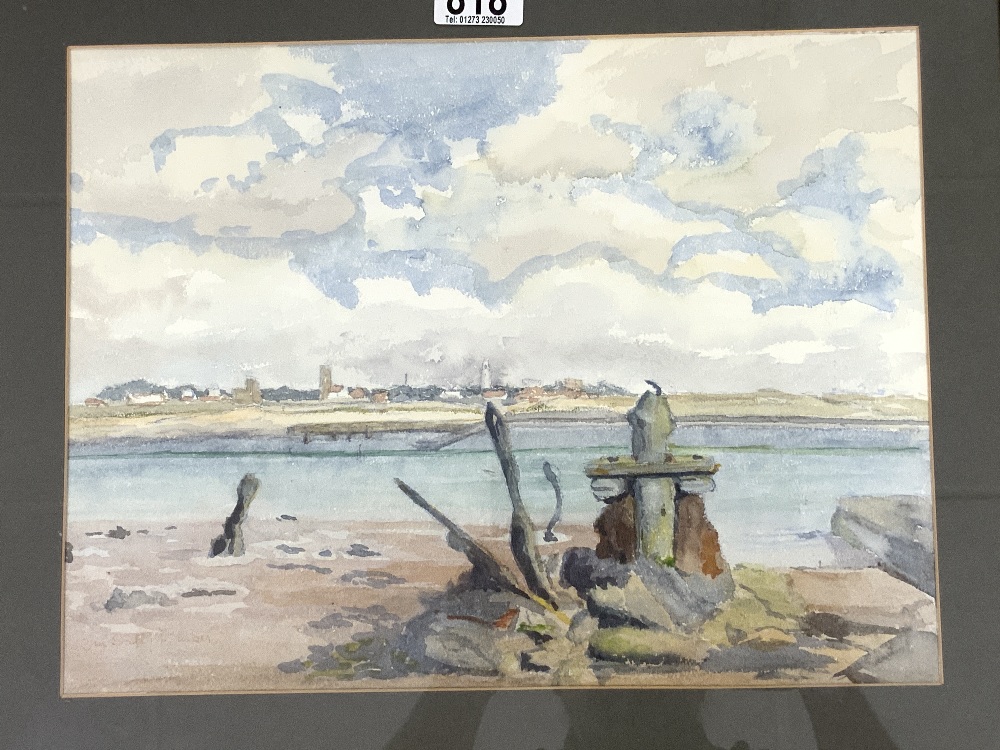 SALLY BARBER (1900) SIGNED RIVER SIGNED SCENE WATERCOLOUR FRAMED AND GLAZED 49 X 41CM - Image 2 of 3