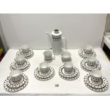 BLACK VELVET HOSTESS TABLEWARE 27-PIECE COFFEE SET.