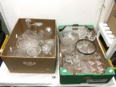 QUANTITY OF CUT GLASSWARE, DECANTERS, BOWLS AND OTHER.