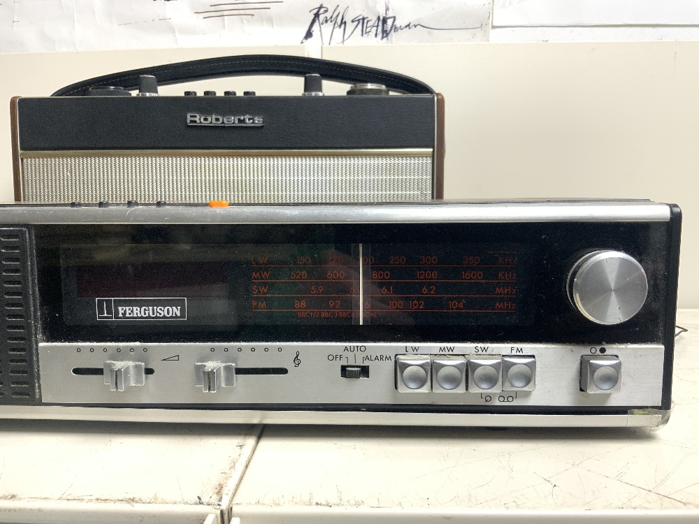 ROBERTS PORTABLE RADIO, AND 1960s FERGUSON RADIO. - Image 3 of 9