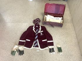 HARRODS 1950s COMPLETE CRICKET UNIFORM FOR ST LAWRENCE COUNTY CRICKET CLUB ALSO COLLEGE PHOTOS IN
