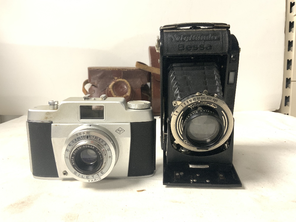 VINTAGE VOIGHTLANDER BESSA CAMERA IN LEATHER CASE, AGFA CAMERA IN CASE, HANIMEX SEKONI LIGHT - Image 3 of 3