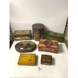 VINTAGE BISCUIT TINS - JACOBS SHAGREEN PATTERN TIN, DROYLSDEN INDUSTRIAL TIN, LOZENGE TIN AND MORE.