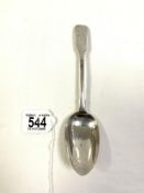 GEORGE III HALLMARKED SILVER TABLESPOON EXETER 1802 BY RICHARD FERRIS 22CM 44 GRAMS