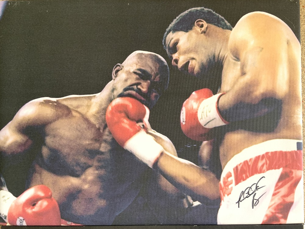 TWO BOXING PRINTS ON CANVAS INCLUDES SIGNED RIDDICK BOWE ALSO ALI V LISTON 80 X 61CM - Image 2 of 6
