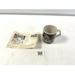 1969 FIRST TO SET FOOT UPON THE MOON NEIL ARMSTRONG MUG, AND A FIRST MAN ON THE MOON FIRST DAY