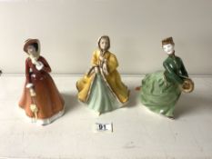 THREE ROYAL DOULTON FIGURES " RACHEL "HN2919, " JULIA " HN2705, AND " GRACE " HN2318 ".