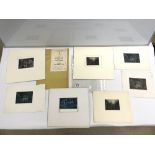 EIGHT TOM MCGUINESS SIGNED ETCHINGS OF MINING SCENES (UNFRAMED), WITH EPHEMERA INCLUDING SIGNED