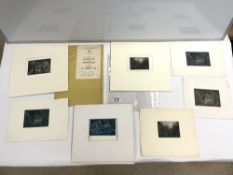 EIGHT TOM MCGUINESS SIGNED ETCHINGS OF MINING SCENES (UNFRAMED), WITH EPHEMERA INCLUDING SIGNED