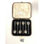 SET OF SIX EDWARDIAN HALLMARKED SILVER SEAL TOP COFFEE SPOONS DATED 1901 BY C.W.FLETCHER & SON LTD