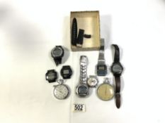 VINTAGE WATCHES CASIO -CA-901,W-92H,BH-100W,W-753 AND JP-10ALSO GENTS JAQUET-DROZ MANUAL WIND,CRIVIT