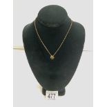 375 GOLD NECKLACE AND PENDANT WITH A DIAMOND