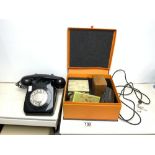 A 1960s BLACK TELEPHONE, AND OPERA GLASSES, ONYX CIGARETTE BOX, AND MORE.