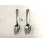 PAIR OF GEORGE III HALLMARKED SILVER TABLESPOONS DATED 1802 BY PETER ANN AND WILLIAM BATEMAN 21.