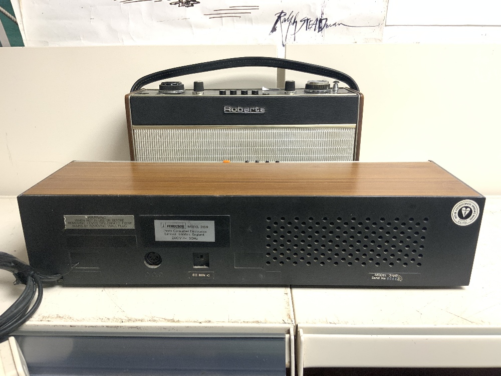 ROBERTS PORTABLE RADIO, AND 1960s FERGUSON RADIO. - Image 4 of 9