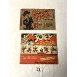 VINTAGE DANCING CHARLIE CHAPLIN ILLUSION GAME, AND " JOEY " THE AMAZING DANCING CLOWN.