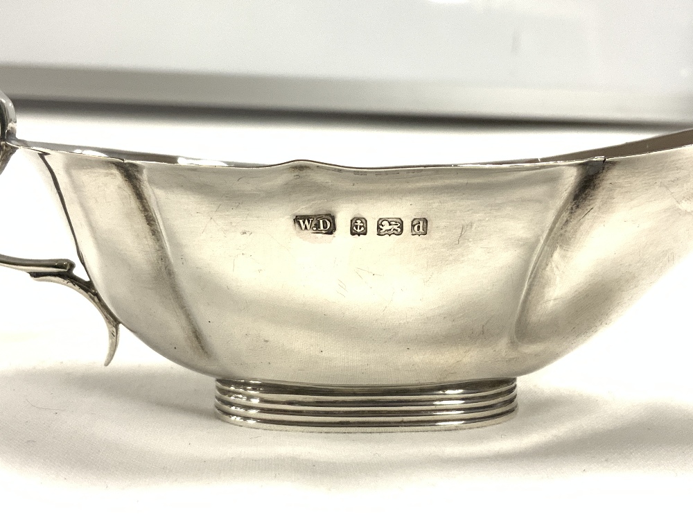 EDWARDIAN HALLMARKED SILVER OVAL SAUCEBOAT DATED 1903 BY WILLIAM DEVENPORT 14.5CM 45 GRAMS - Image 3 of 4