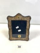 HALLMARKED SILVER EMBOSSED PHOTO FRAME, 20X28 CMS.
