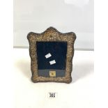 HALLMARKED SILVER EMBOSSED PHOTO FRAME, 20X28 CMS.