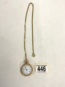 18K POCKET WATCH WITH CHAIN