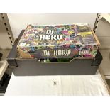 NINTENDO WII DJ HERO DECK IN BOX, AND QUANTITY GAMES, X BOX, PLAYSTATION.