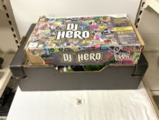 NINTENDO WII DJ HERO DECK IN BOX, AND QUANTITY GAMES, X BOX, PLAYSTATION.