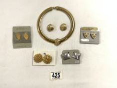 SET OF CHRISTIAN DIOR NECKLACE AND MATCHING EARRINGS WITH THREE OTHER PAIRS OF CHRISTIAN DIOR