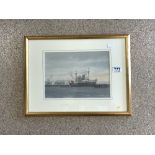 DAVID ADDEY ENGLAND WATERCOLOUR DRAWING DATED 2001 NEWHAVEN HARBOUR FRAMED AND GLAZED 47 X 36CM