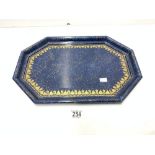 LAPIS LAZULI PATTERN OCTAGONAL TRAY - MADE IN ITALY FOR CHRISTIAN DIOR. 45X32.